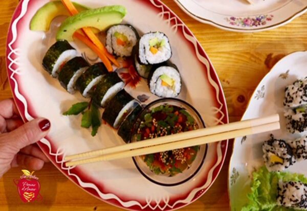 plat de sushi vegan
