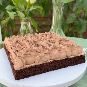 Brownie & ganache montée chocolat au lait d'amande (option sans gluten)