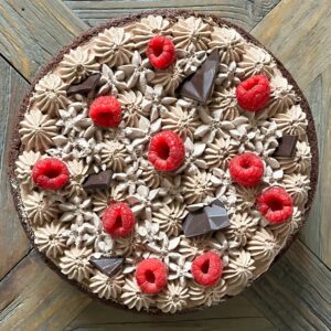 Chocolat & framboises 6 ou 8 parts (option sans gluten)